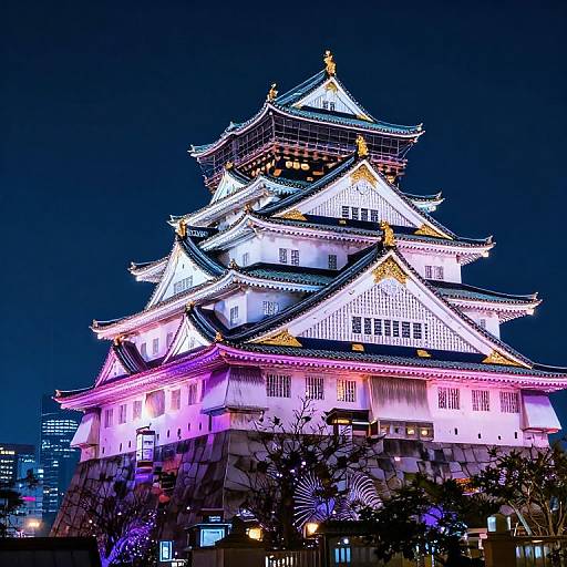 Cyberpunk Japanese Castle Nightscape
