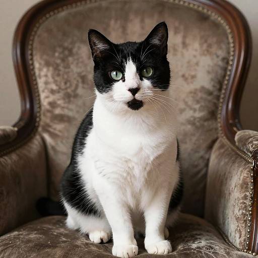 Elegant Black and White Cat Portrait
