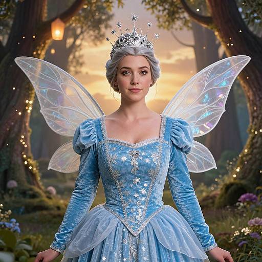Cinematic Blue Fairy Godmother Portrait