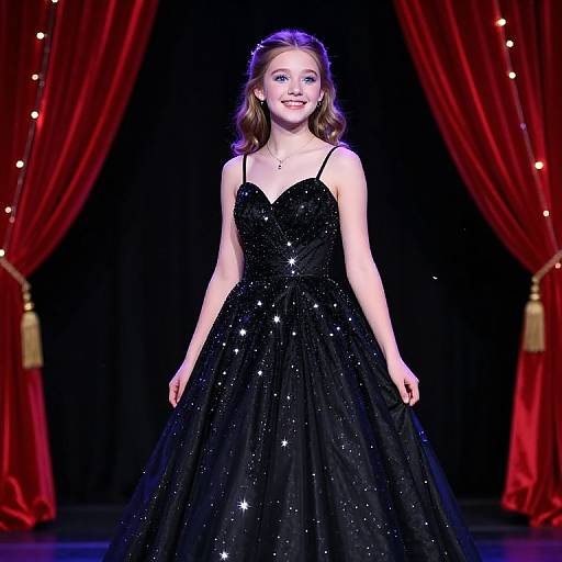 Glamorous Teen in Sparkling Prom Dress