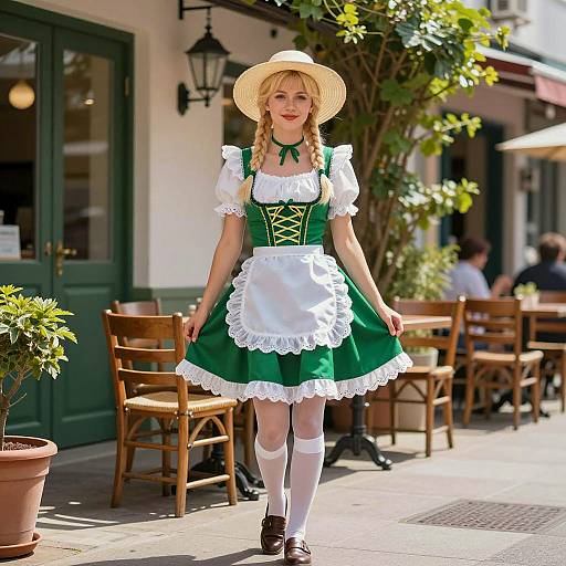 Charming Irish Waitress in Summer Café