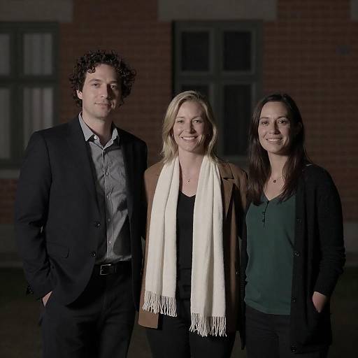 Outdoor Portrait of Three Smiling Friends