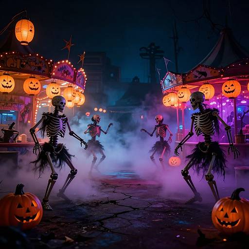Abandoned Halloween Carnival AI Art