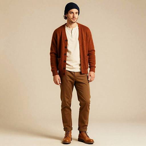 Golden-Hour Young Father in Rustic Outfit