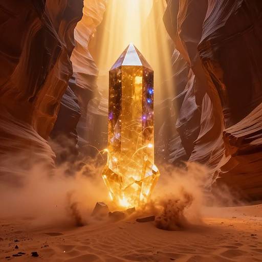 Magical Crystal Pillar in Desert