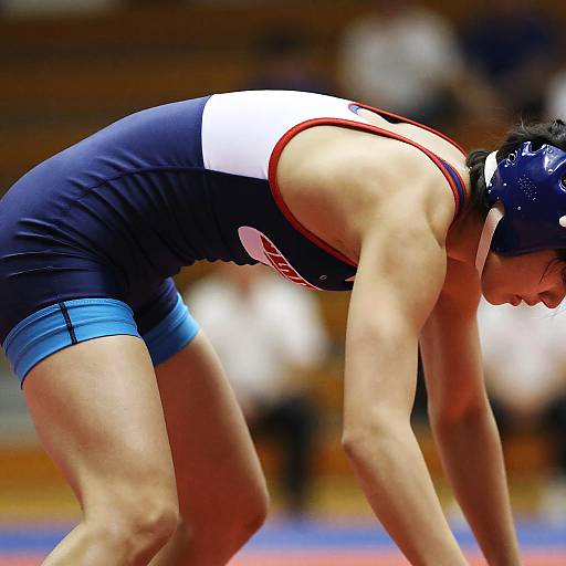 Vintage-Inspired Girls Wrestling Action