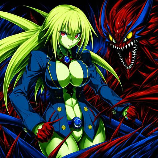 Illustration of Arakune, blazblue in the style of Usatarou