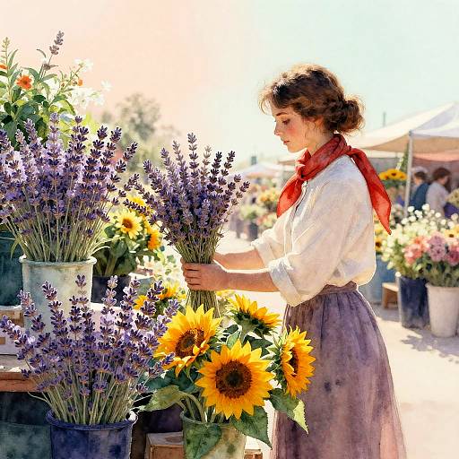 Impressionist Dawn Flower Market