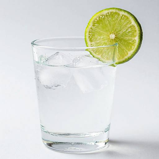 Refreshing Lime Water in Clear Glass