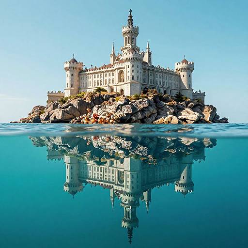 Surreal Castle on Rocky Island