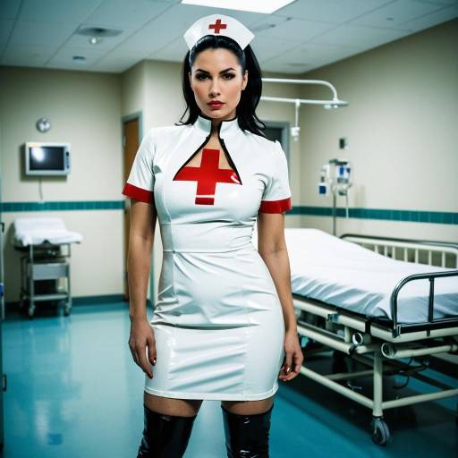 Bold Nurse in Edgy Latex Fashion Shoot