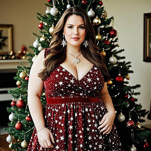 Plus Size Girl's Festive Christmas Outfit
