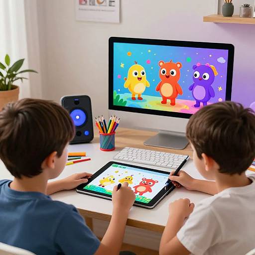 Kids Creating Digital Art with AI