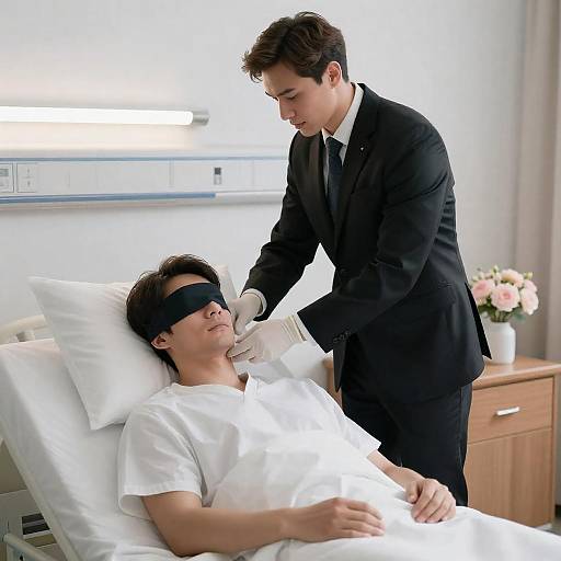 Emotive Hospital Scene with Caregiver