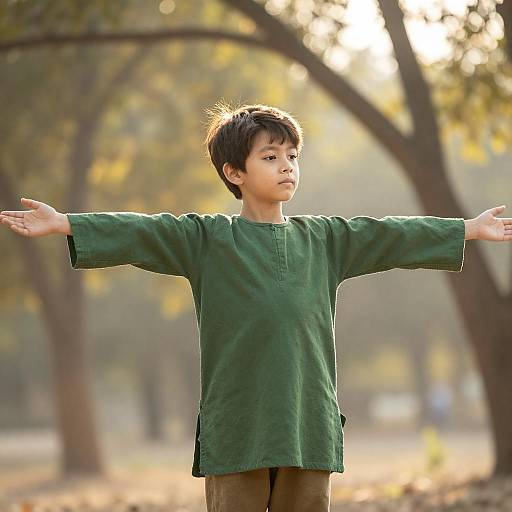Sunlit Portrait of a Young Boy