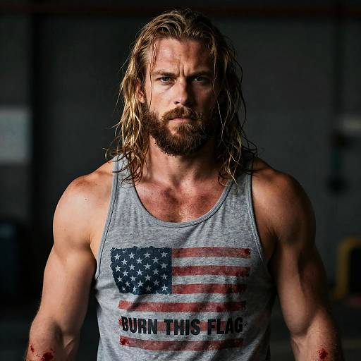 Intense Portrait of a Muscular Man