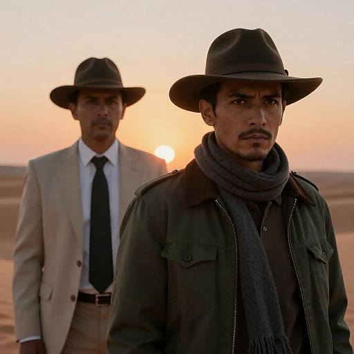 Sunset Desert Portrait of Two Men