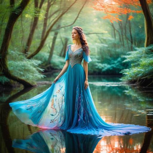 Ethereal Woman in Mystical Forest
