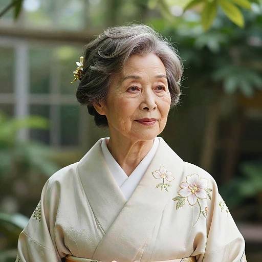 Face-Framing Layers: Kimono Fashion Portrait