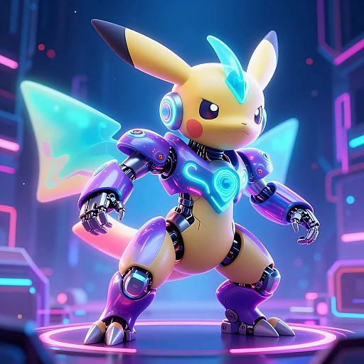 Futuristic Neon Cybernetic Pokemon