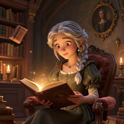 Wise Fairy Tale Character in Library