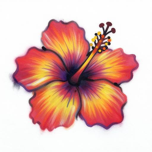 Vibrant Pollock-Style Hibiscus Art