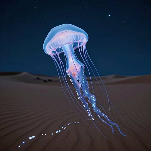 Luminous Jellyfish with Clock Face