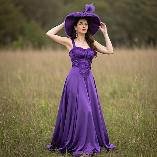 Woman in Purple Gypsy Costume