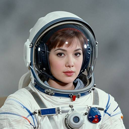 Retro Anime Woman Astronaut Portrait