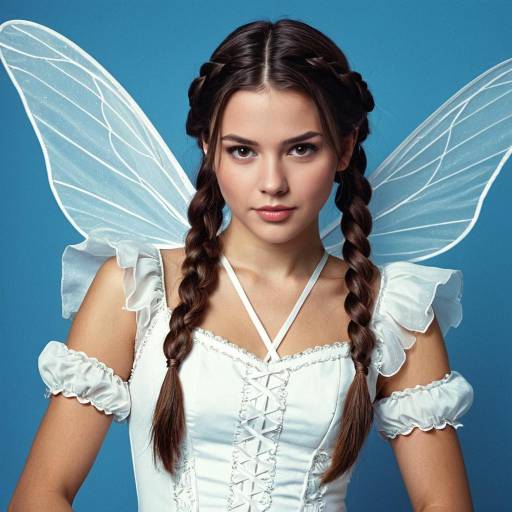 Realistic Fairy Girl in White Costume