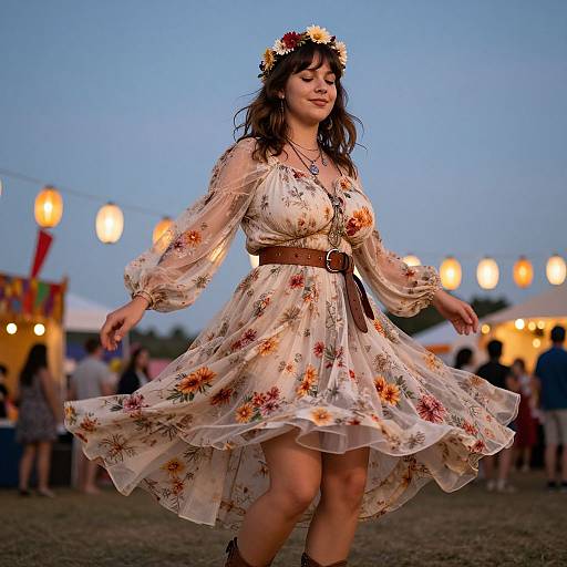 Boho Festival Dance in Floral Dress