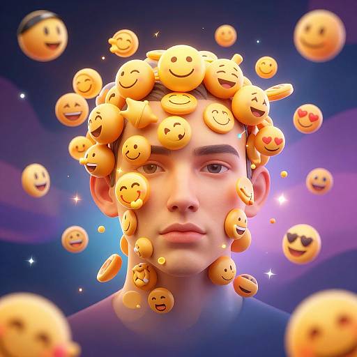 Surreal Human Face to Emoji Blend