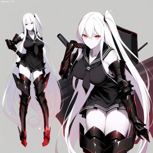 Illustration of Aircraft carrier oni, kantai collection in the style of Yu-ta