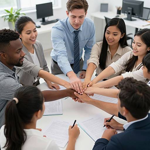 Diverse Hands Writing in Office Portrait
