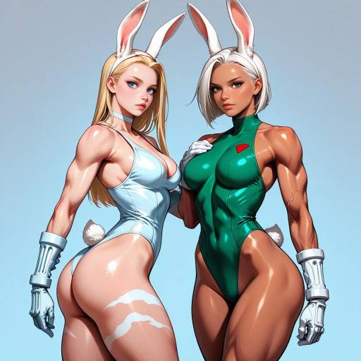 Dynamic Duo: Rabbit Eared Girls Unite