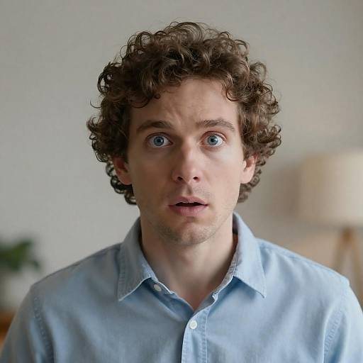 Surprised Man with Blue Eyes Portrait