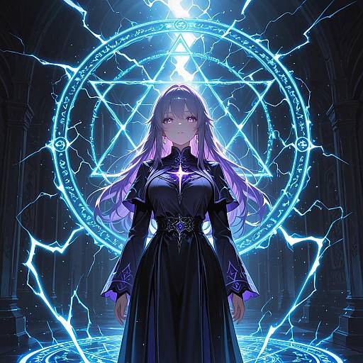 Goddess of Lightning with Purple Hair