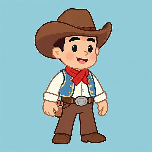 Cheerful Cowboy in Vibrant Colors