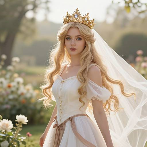 Regal Woman in Serene Garden