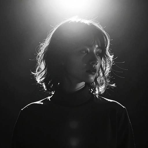 Silhouetted Figure with Halo Light