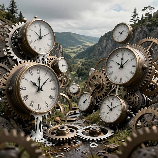 Surreal Valley of Melting Clocks