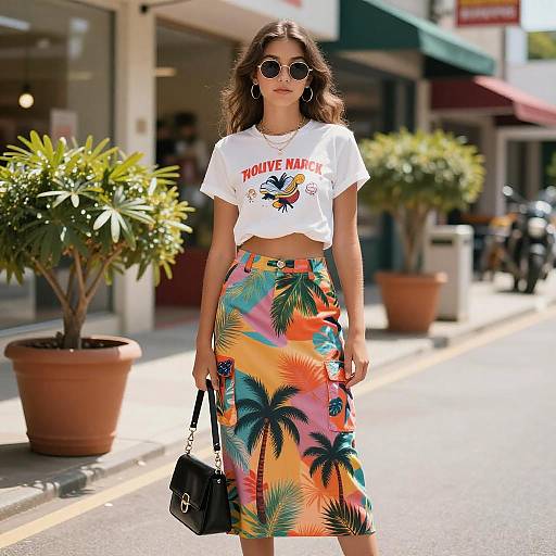 Vibrant Y2K Fashion Portrait in Urban Setting