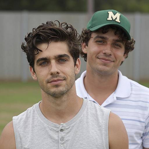 Outdoor Portrait of Two Smiling Men