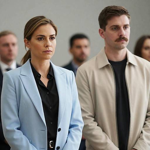 Serious Couple in Indoor Setting