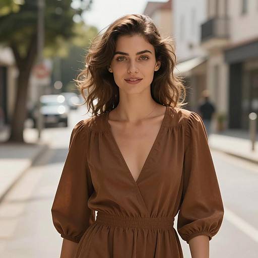 Portrait of a Woman in Brown Dress