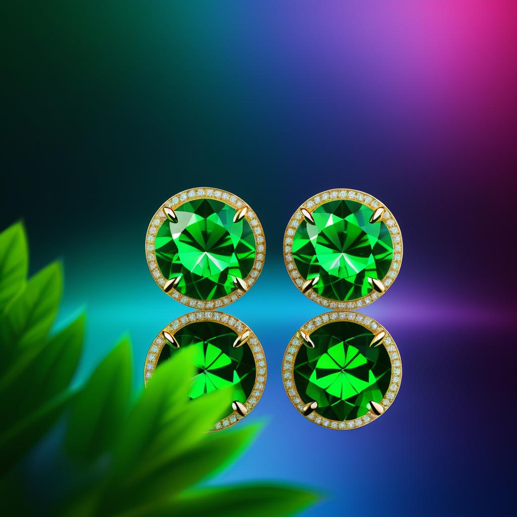 Vivid Luxury Earrings Macro Photography