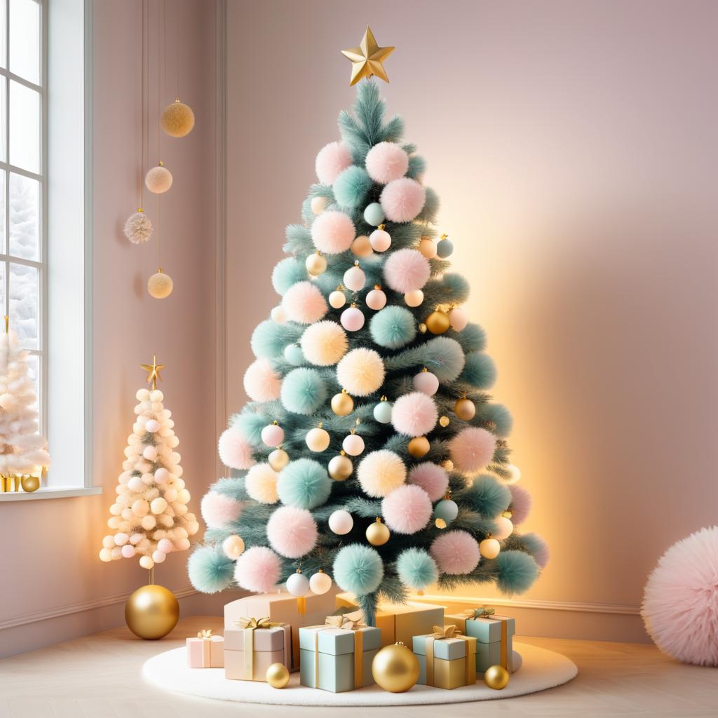 Minimalist Pastel Christmas Tree Design