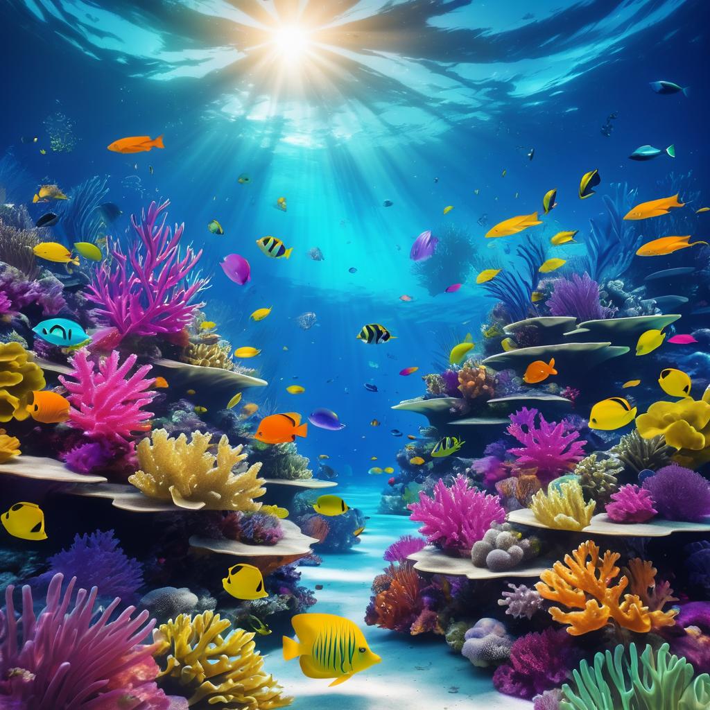 Colorful Underwater Landscape Exploration