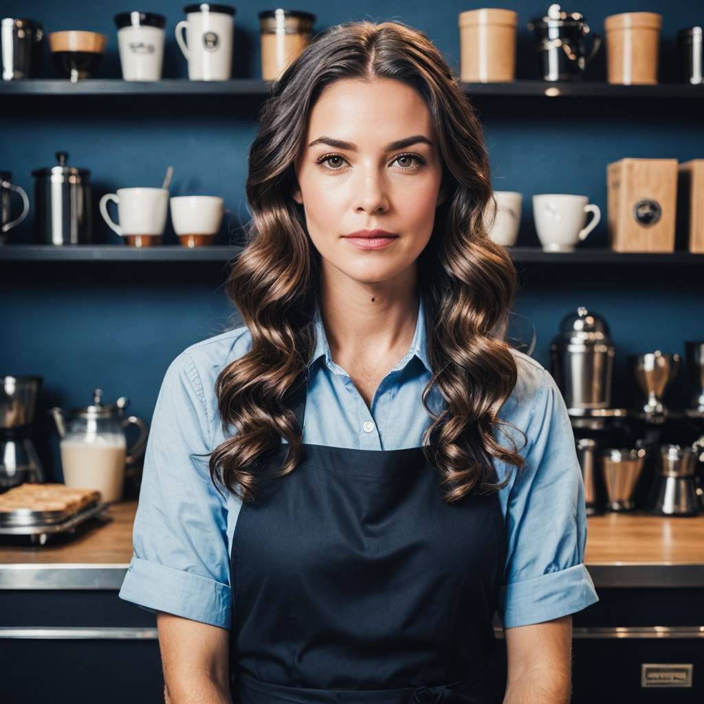 Vintage Barista Portrait with Haze Effect