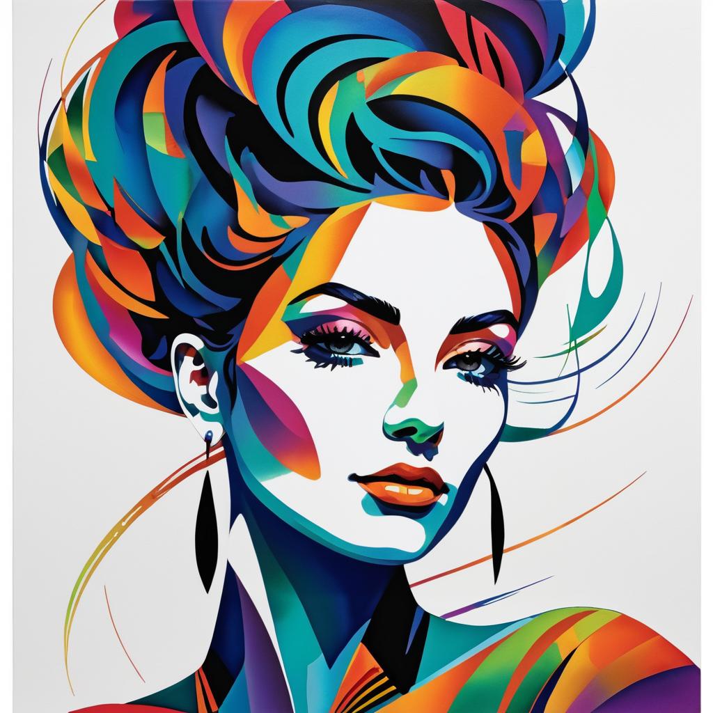 Colorful Female Sage with Geometric Hair